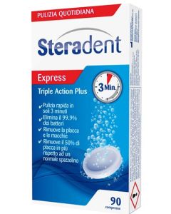 Steradent Triple Action Plus 90 Compresse pulenti **