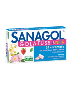 Phyto Garda Sanagol Gola Tuss Junior caramalle tosse bambino Gusto Fragola 24 pezzi 