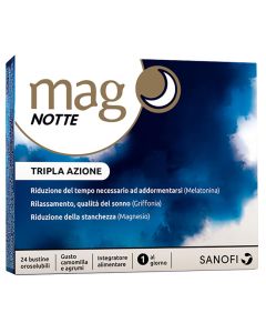 Mag Notte Integratore Sonno con Magnesio 24 Bustine 