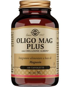 Solgar Oligo Mag Plus Integratore di Magnesio Chelato 100 Tavolette 