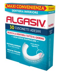 Algasiv Cuscinetti Adesivi Per Dentiera Inferiore 30 Pezzi **