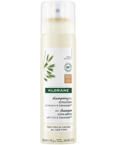 Klorane Shampoo Secco Extra-Delicato all'Avena e Ceramide per Capelli Scuri 150 Ml 