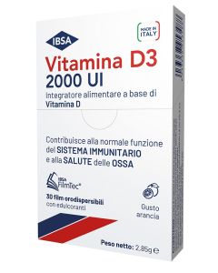 Ibsa Vitamina D3 2000 UI integratore alimentare 30 film Orodispersibili